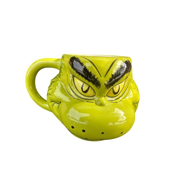 Dr Seuss Grinchmas Grinch Sculpted Ceramic Mug Cup Green Handle Gift Christmas - Picture 1 of 4